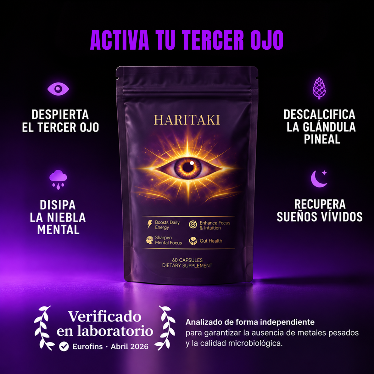 Haritaki en Cápsulas. Activa tu tercer ojo.